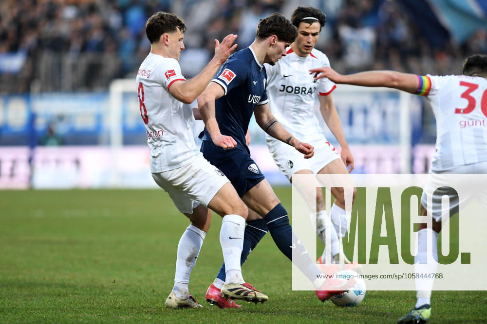 Maximilian Eggestein SC Freiburg and Moritz Broschinski VfL Bochum in a duel during the Bundesliga 1 match between VfL Bochum 1848 and SC Freiburg, Vonovia Ruhrstadion on February 01, 2025 in Bochum, Germany Photo by Ralf Treese DeFodi Images Maximilian Eggestein SC Freiburg and Moritz Broschinski VfL Bochum battle for the ball during the Bundesliga match between VfL Bochum 1848 and SC Freiburg at Vonovia Ruhrstadion on February 1, 2025 in Bochum, Germany Photo by Ralf Treese DeFodi Images DFL regulations prohibit any use of photographs as image sequences and or quasi video Photo by Ralf Treese DeFodi Images Defodi 521 BOCSCF20250201 081 Defodi-521 DFL regulations prohibit any use of photographs as image sequences and or quasi-video.