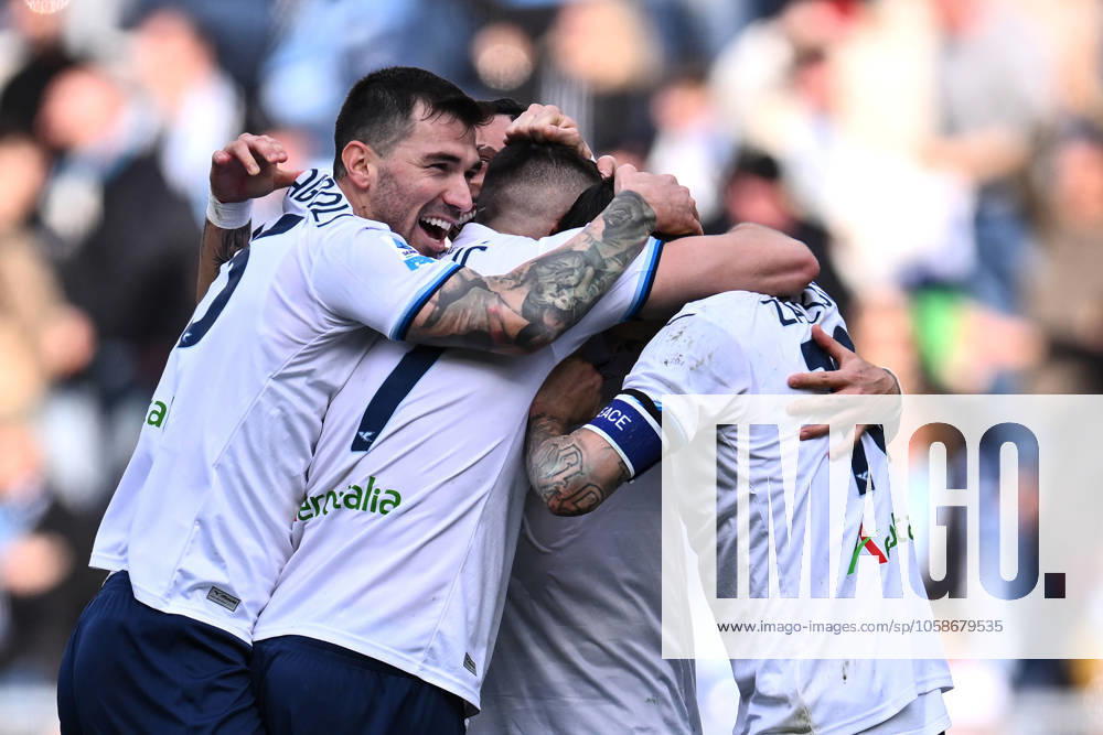 Dc Roma 09 02 2024 - campionato di calcio serie A Lazio-Monza foto Domenico Cippitelli Image nella foto: esultanza gol Adam Marusic