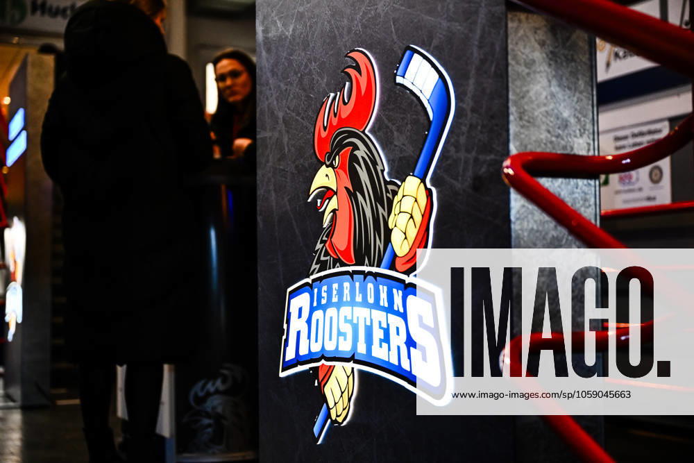 Feature, Symbol Photo, Logo, Roosters Logo, GER, Iserlohn Roosters vs Straubing Tigers, Ice Hockey, Penny DEL, 46 Matchday, Season 2024 2025, 19 02 2025, GER, Iserlohn Roosters vs Straubing Tigers, Ice Hockey, Penny DEL, 46 Matchday, Season 2024 2025, 19 02 2025 Iserlohn