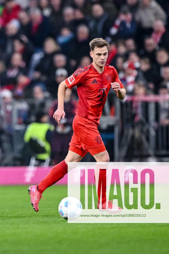 Joshua Kimmich FC Bayern Muenchen in action, on the ball, single action during the Bundesliga 1 match between FC Bayern München and Eintracht Frankfurt, Allianz Arena on February 23, 2025 in Munich, Germany Photo by Harry Langer DeFodi Images Joshua Kimmich FC Bayern Muenchen controls the Ball during the Bundesliga match between FC Bayern München and Eintracht Frankfurt at Allianz Arena on February 23, 2025 in Munich, Germany Photo by Harry Langer DeFodi Images DFL regulations prohibit any use of photographs as image sequences and or quasi video Photo by Harry Langer DeFodi Images DFL regulations prohibit any use of photographs as image sequences and or quasi video