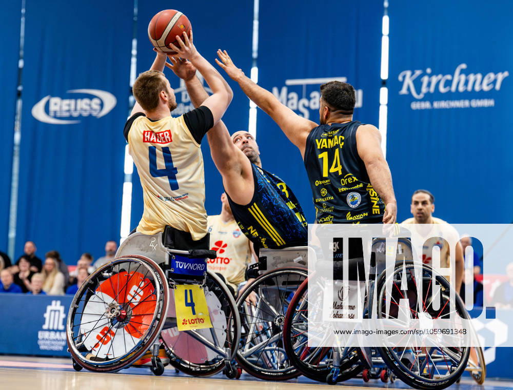 GER, Wheelchair Basketball, Men Women, Season 24 25, IWBF Europe prensented Champions Cup Quarterfinals, Thuringia Bulls Fenerbahce Goeksel Celik Huber Hager Thuringia Bulls 99189 Elxleben Fit In Freizeitanlage Sporthal Thueringen Germany