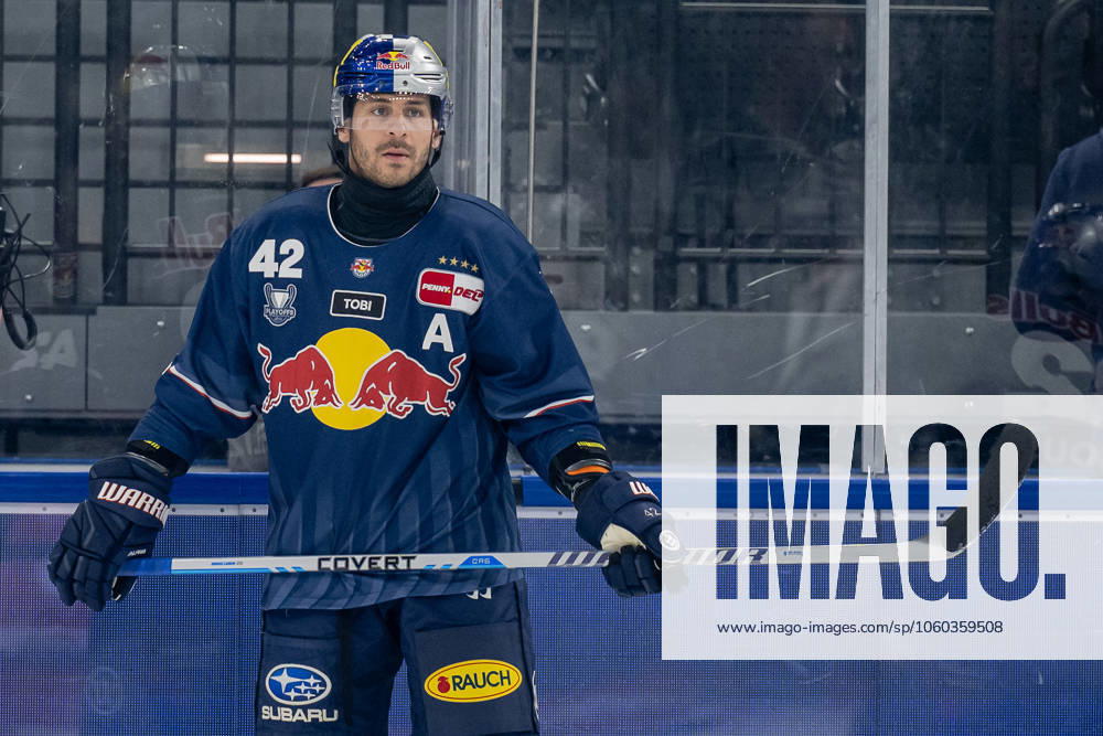 Yasin Ehliz EHC Red Bull Muenchen, 42 GER, EHC Red Bull Muenchen vs Adler Mannheim, Ice Hockey, DEL, Playoffs, Quarterfinals Game 6, Season 2024 2025, 28 03 2025 GER, EHC Red Bull Muenchen vs Adler Mannheim, Ice Hockey, DEL, Playoffs, Quarterfinals Game 6, Season 2024 2025, 28 03 2025 Muenchen