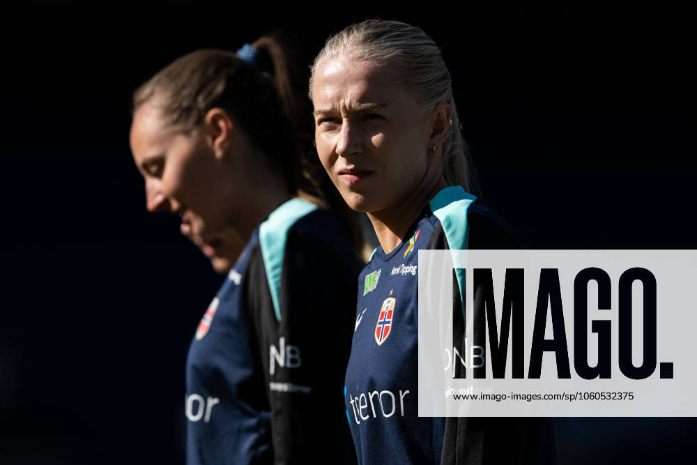 Thea Bjelde of the Norwegian women s national football team during a training session on April 2, 2025 in Oslo Photo Vegard Grott BILDBYRAN kod VG VG0738 bbeng fotboll football soccer fotball norge norway women dam nations league träning practice training trening