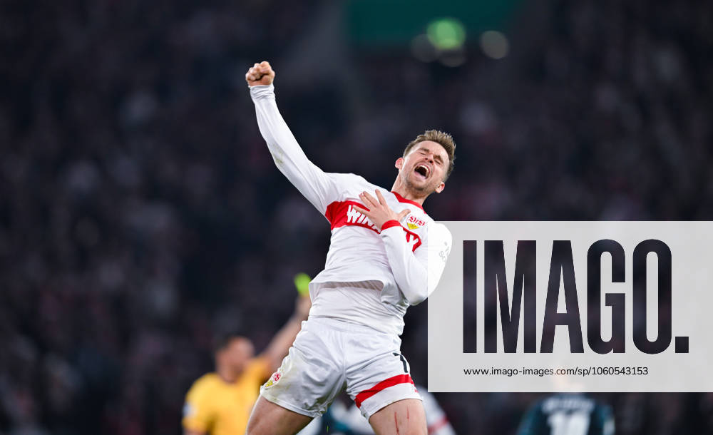 Maximilian Mittelstaedt VfB Stuttgart celebrates the win during the DFB Pokal Semifinals match between VfB Stuttgart and RB Leipzig at MHP Arena on April 02, 2025 in Stuttgart, Germany Photo by Silas Schüller DeFodi Images Maximilian Mittelstaedt VfB Stuttgart celebrates the win during the DFB Pokal Semifinals match between VfB Stuttgart and RB Leipzig at MHP Arena on April 2, 2025 in Stuttgart, Germany Photo by Silas Schüller DeFodi Images DFB DFL REGULATIONS PROHIBIT ANY USE OF PHOTOGRAPHS AS IMAGE SEQUENCES AND OR QUASI VIDEO Photo by Silas Schueller DeFodi Images