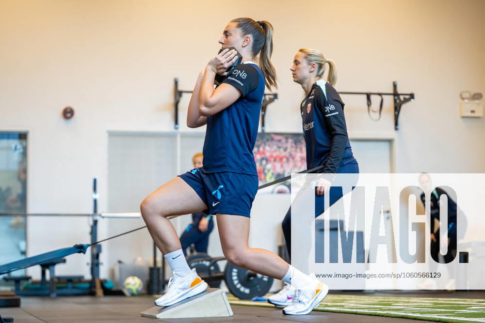 Vilde Boe Risa of the Norwegian women s national football team during an indoor gym session on April 3, 2025 in Reykjavik Photo Vegard Grott BILDBYRAN code VG VG0742 bbeng fotboll football soccer fotball norge norway women dam nations league träning practice training trening gym