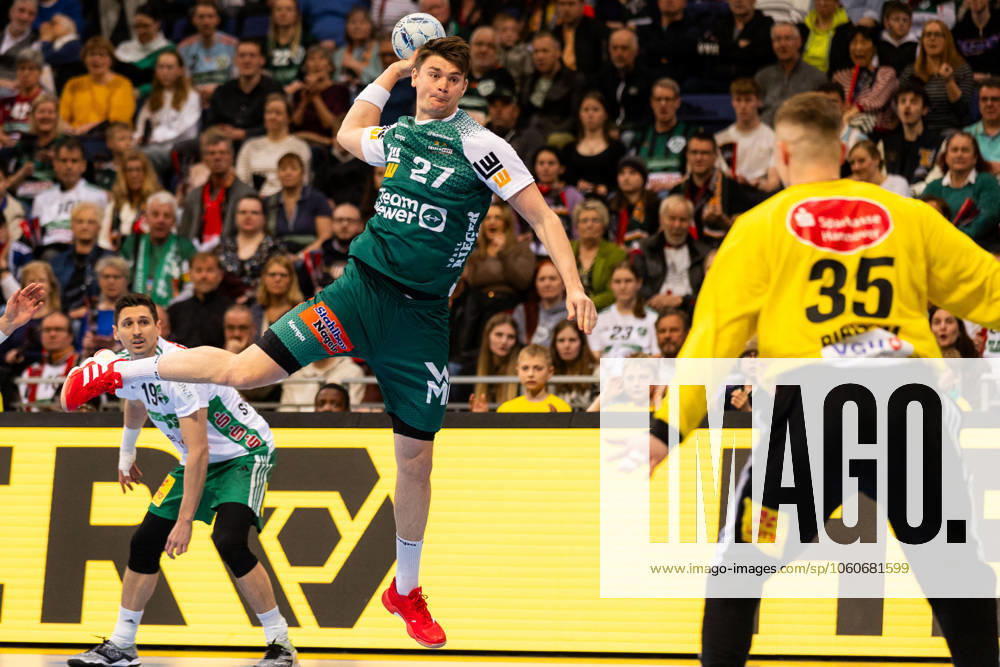 Oskar SUNNEFELDT FRISCH AUF Goeppingen, 27 scores a goal, Action, Goal throw TSV Hannover Burgdorf HAN vs FRISCH AUF Goeppingen FAG , Handball, Men, Daikin Handball Bundesliga HBL , 25 Matchday, Season 2024 2025, 06 04 2025 TSV Hannover Burgdorf HAN vs FRISCH AUF Goeppingen FAG , Handball, Men, Daikin Handball Bundesliga HBL , 25 Matchday, Season 2024 2025, 06 04 2025 Hannover