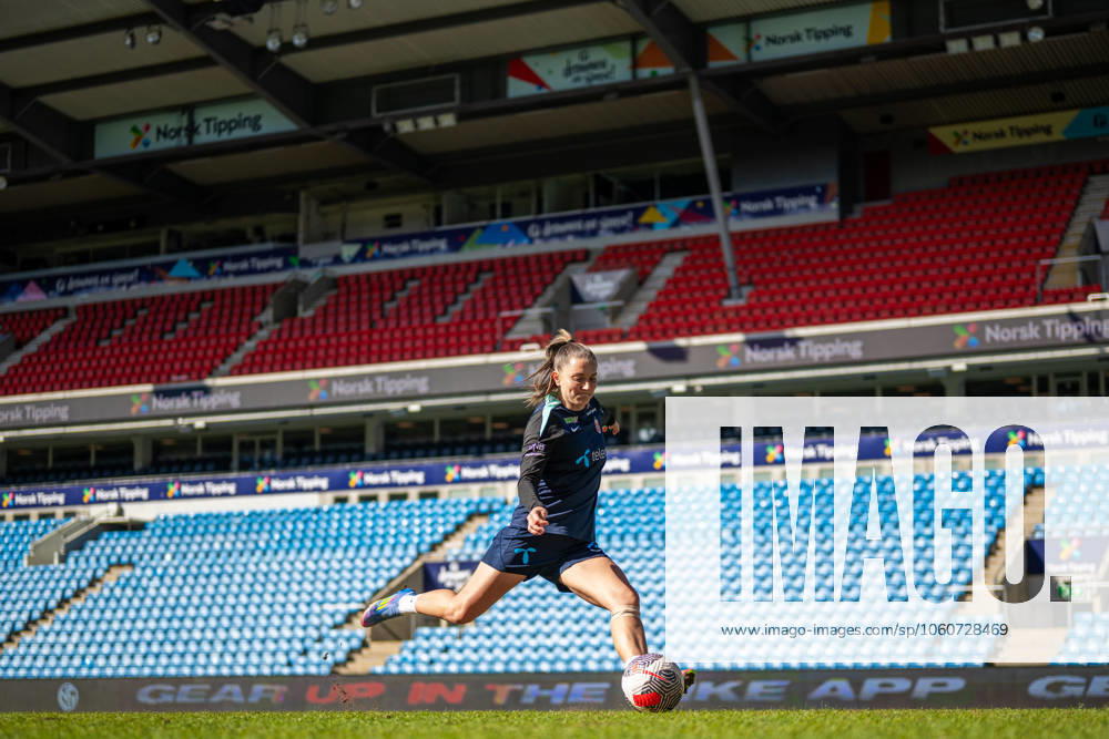 Vilde Boe Risa of the Norwegian women s national football team during a training session on April 7, 2025 in Oslo Photo Vegard Grott BILDBYRAN kod VG VG0746 bbeng fotboll football soccer fotball norge norway women dam nations league träning practice training trening