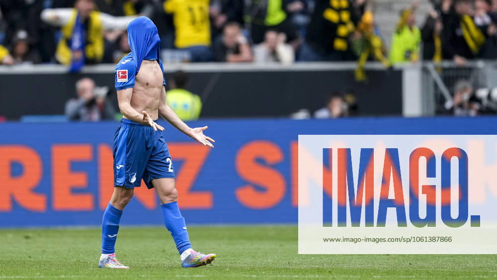 Andrej Kramaric Hoffenheim, 27 , TSG 1899 Hoffenheim player, looking disappointed, disappointment, frustration, disappointed, pessimistic, after conceding the 2 3 goal, action, action scene, 26 04 2025, Sinsheim Germany , Soccer, Bundesliga, TSG 1899 Hoffenheim Borussia Dortmund, DFB DFL REGULATIONS PROHIBIT ANY USE OF PHOTOGRAPHS AS IMAGE SEQUENCES AND OR QUASI VIDEO