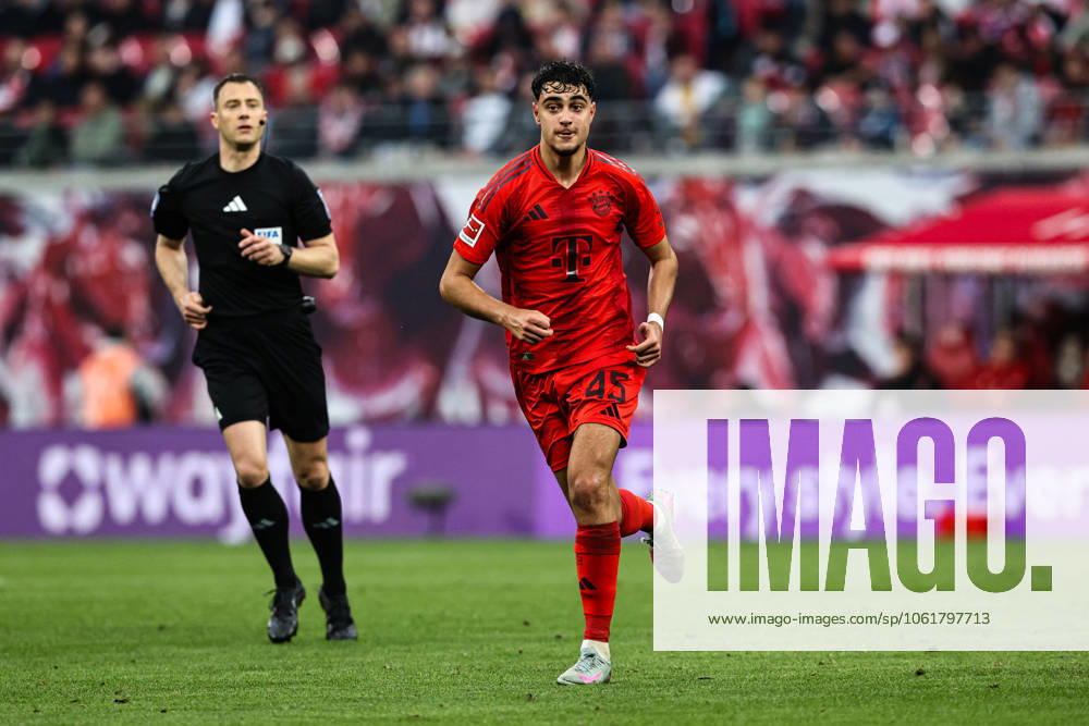 Aleksandar Pavlovic FC Bayern Munich,45 1 Soccer Bundesliga Season 2024 2025 Point Match RB Leipzig vs FC Bayern Munich at the Red Bull Arena in Leipzig Action,Soccer,Germany,Man,Men