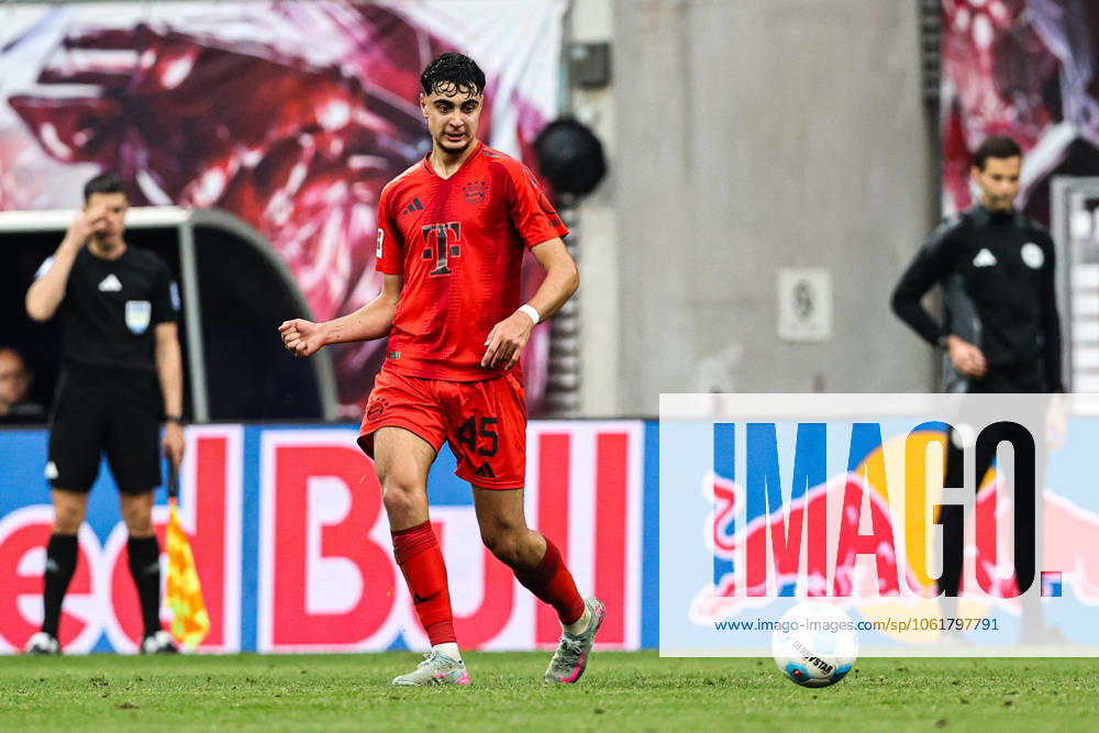 Aleksandar Pavlovic FC Bayern Munich,45 1 Soccer Bundesliga Season 2024 2025 Point Match RB Leipzig vs FC Bayern Munich at the Red Bull Arena in Leipzig Action,Soccer,Germany,Man,Men