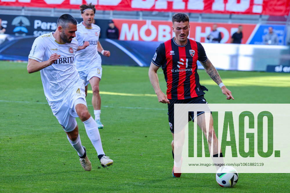 At the match FC Ingolstadt 04 vs SV Wehen Wiesbaden on 10 05 2025, DFB regulations prohibit any use of photographs as image sequences and or quasi video GER, Soccer, 3 Liga, Matchday 37, FC Ingolstadt 04 vs SV Wehen Wiesbaden, 10 05 2025, Audi Sportpark Ingolstadt