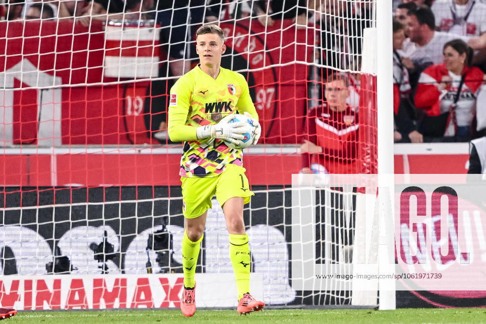 Goalkeeper Finn Dahmen FC Augsburg in action, on the ball, single action during the Bundesliga 1 match between VfB Stuttgart and FC Augsburg, MHPArena Stuttgart on May 11, 2025 in Stuttgart, Germany Photo by Harry Langer DeFodi Images Goalkeeper Finn Dahmen FC Augsburg controls the Ball during the Bundesliga match between VfB Stuttgart and FC Augsburg at MHPArena Stuttgart on May 11, 2025 in Stuttgart, Germany Photo by Harry Langer DeFodi Images DFL regulations prohibit any use of photographs as image sequences and or quasi video Photo by Harry Langer DeFodi Images DFL regulations prohibit any use of photographs as image sequences and or quasi video