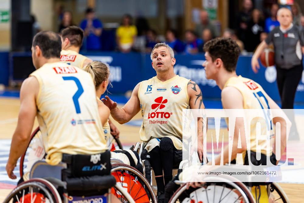 GER, Wheelchair Basketball, Men Women, Season 24 25, 1 Bundesliga, PlayOff Final, RSB Thuringia Bulls RSV Lahn Dill In the picture Joakim Linden RSB Thuringia Bulls The Thuringia Bulls team beat the visiting team from RSV Lahn Dill again in the second PlayOff match to win the season 24 25 German Championship German Champion 99189 Elxleben Fit In Freizeitanlage Sporthal Thueringen Germany