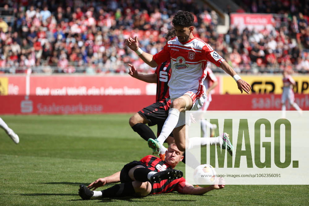 Halle Saale Saxony Anhalt Leuna Chemie Stadion Sport Football Hallescher FC Halle HFC Regionalliga Nordost 4 Liga Männer Season 2024 2025 Landespokal FSA Final Cup Final 2025 Hallescher FC 1 FC Lok Stendal Serhat Polat 77 Hallescher FC Felix Knoblich FC Lok Stendal