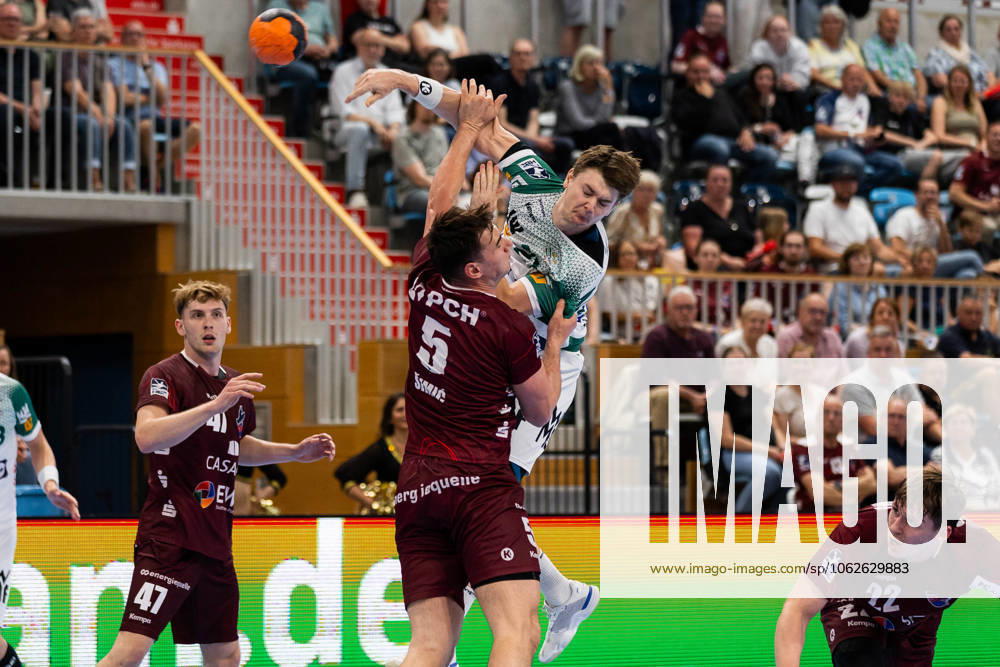 Oskar SUNNEFELDT FRISCH AUF Goeppingen, 27 scores a goal, Action, Goal throw 1 VfL Potsdam POT vs FRISCH AUF Goeppingen FAG , Handball, Men, Daikin Handball Bundesliga HBL , Matchday 32, Season 2024 2025, 31 05 2025 1 VfL Potsdam POT vs FRISCH AUF Goeppingen FAG , Handball, Men, Daikin Handball Bundesliga HBL , Matchday 32, Season 2024 2025, 31 05 2025 Potsdam