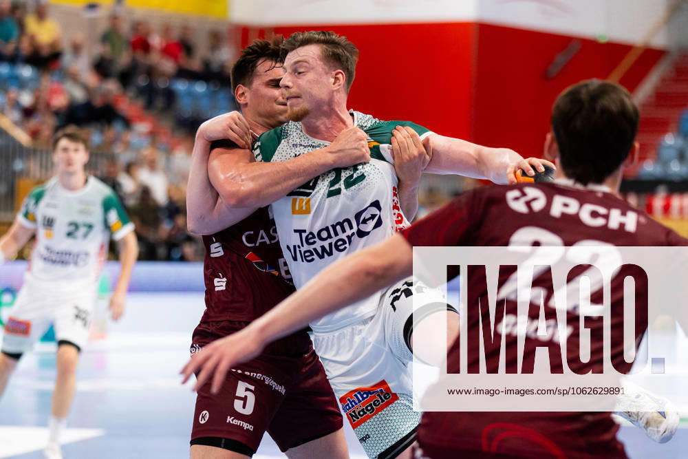 Erik PERSSON FRISCH AUF Goeppingen, 22 scores a goal, Action, Goal throw 1 VfL Potsdam POT vs FRISCH AUF Goeppingen FAG , Handball, Men, Daikin Handball Bundesliga HBL , Matchday 32, Season 2024 2025, 31 05 2025 1 VfL Potsdam POT vs FRISCH AUF Goeppingen FAG , Handball, Men, Daikin Handball Bundesliga HBL , Matchday 32, Season 2024 2025, 31 05 2025 Potsdam