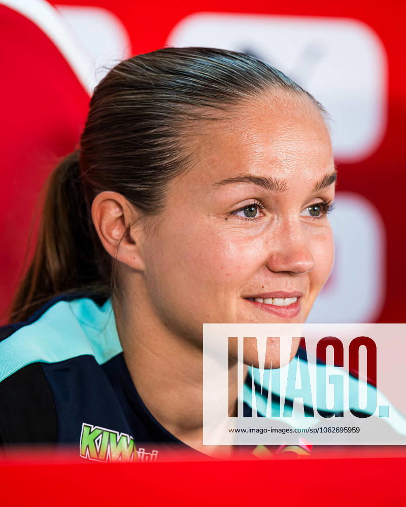 Guro Reiten of the Norwegian women s national football team during a press conference on June 2, 2025 in Sion Photo Marius Simensen BILDBYRAN COP 238 bbeng dam football fotball fotboll norge norway press conference pressekonferanse soccer uefa women s nations league