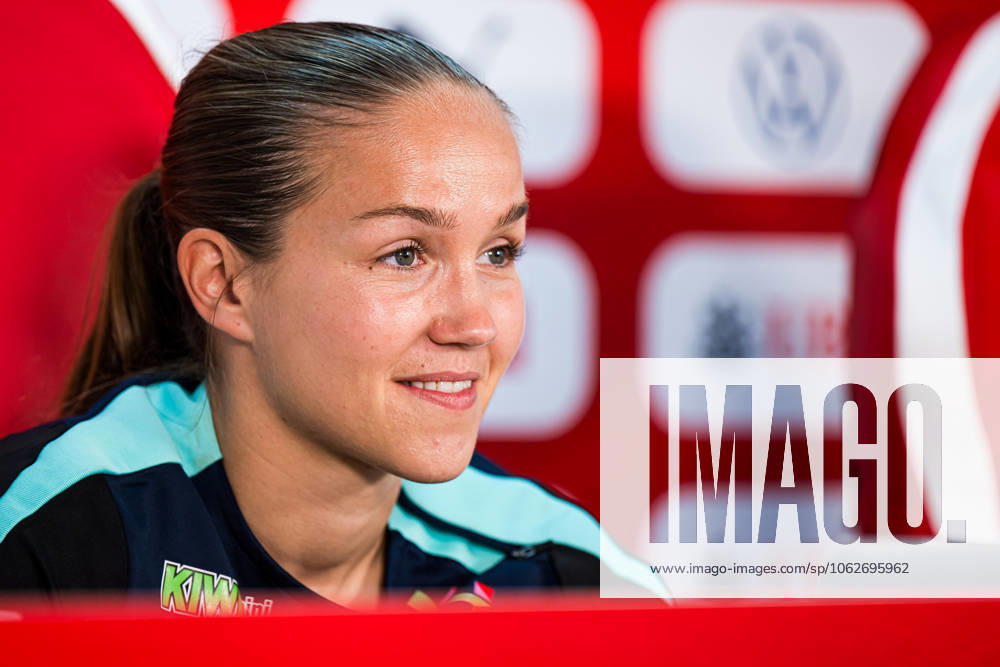 Guro Reiten of the Norwegian women s national football team during a press conference on June 2, 2025 in Sion Photo Marius Simensen BILDBYRAN COP 238 bbeng dam football fotball fotboll norge norway press conference pressekonferanse soccer uefa women s nations league