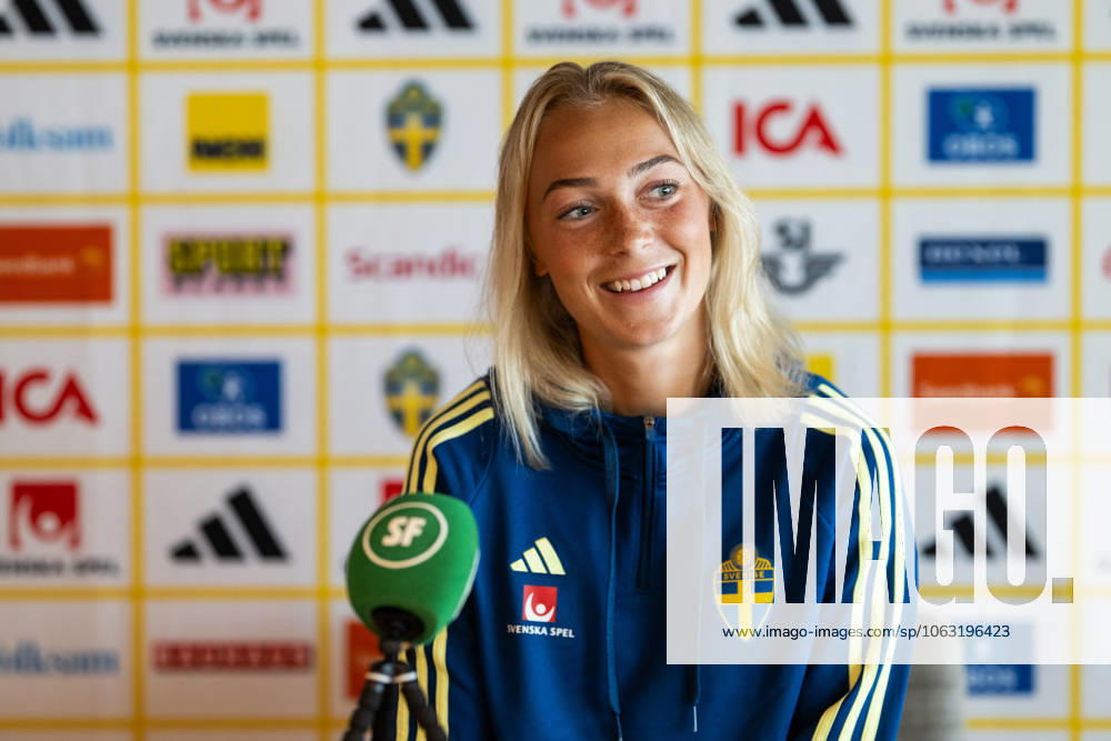 Hanna Bennison of the Swedish womens national football team at a press event on June 23, 2025 in Ahus Photo Mathias Bergeld BILDBYRAN kod MB MB1149 fotboll football soccer fotball pressträff event meeting sverige sweden dam bbeng