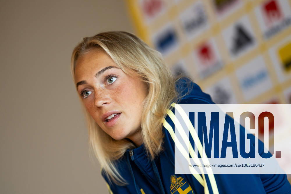 Hanna Bennison of the Swedish womens national football team at a press event on June 23, 2025 in Ahus Photo Mathias Bergeld BILDBYRAN kod MB MB1149 fotboll football soccer fotball pressträff event meeting sverige sweden dam bbeng