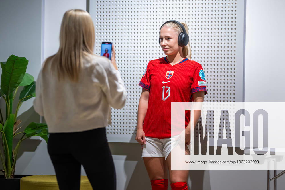 Thea Bjelde of the Norwegian womens national football team during a media day ahead of the UEFA Women s Euro on June 23, 2025 in Oslo Photo Vegard Grott BILDBYRAN kod VG VG0771 bbeng fotboll football soccer fotball norge norway women dam pre camp precamp media day mediedag uefa euro em kvinner em 2025 preview