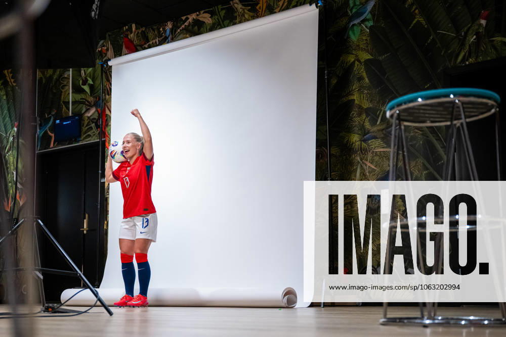 Thea Bjelde of the Norwegian womens national football team during a media day ahead of the UEFA Women s Euro on June 23, 2025 in Oslo Photo Vegard Grott BILDBYRAN kod VG VG0771 bbeng fotboll football soccer fotball norge norway women dam pre camp precamp media day mediedag uefa euro em kvinner em 2025 preview