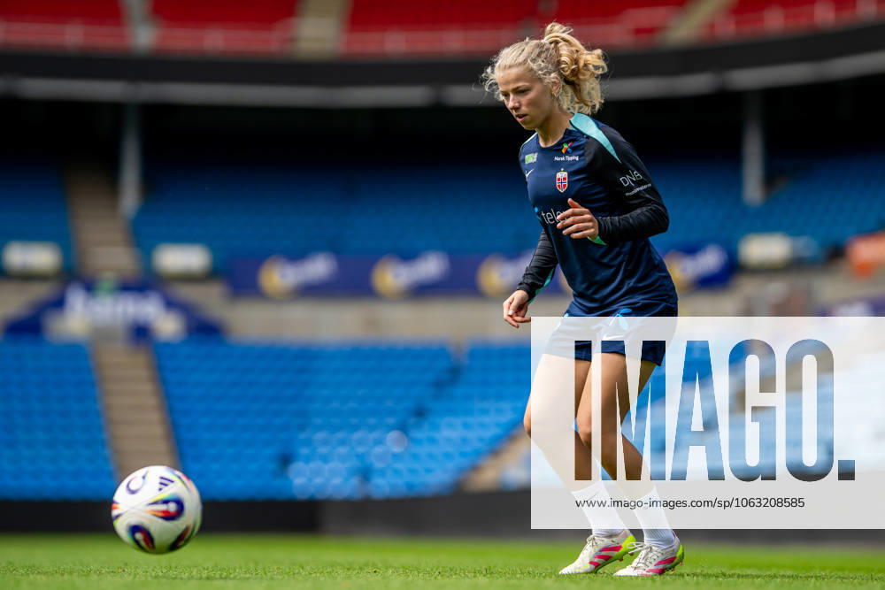 Justine Kielland of the Norwegian women s national football team during a training session on June 23, 2025 in Oslo Photo Vegard Grott BILDBYRAN kod VG VG0769 bbeng fotboll football soccer fotball norge norway women dam träning practice training trening pre camp precamp