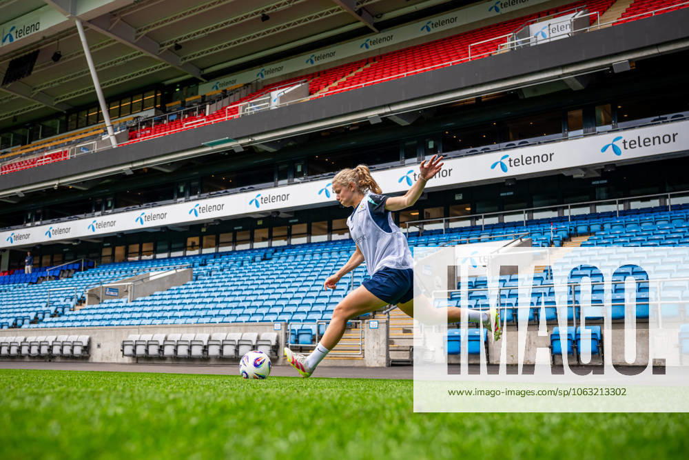 Justine Kielland of the Norwegian women s national football team during a training session on June 24, 2025 in Oslo Photo Vegard Grott BILDBYRAN kod VG VG0772 bbeng fotboll football soccer fotball norge norway women dam träning practice training trening pre camp precamp