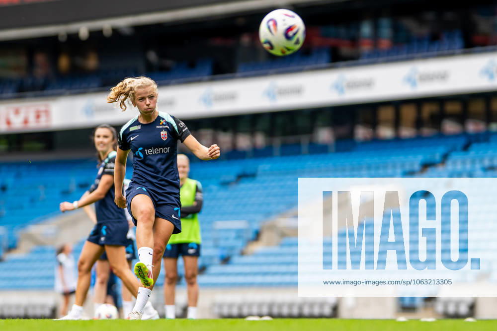 Justine Kielland of the Norwegian women s national football team during a training session on June 24, 2025 in Oslo Photo Vegard Grott BILDBYRAN kod VG VG0772 bbeng fotboll football soccer fotball norge norway women dam träning practice training trening pre camp precamp