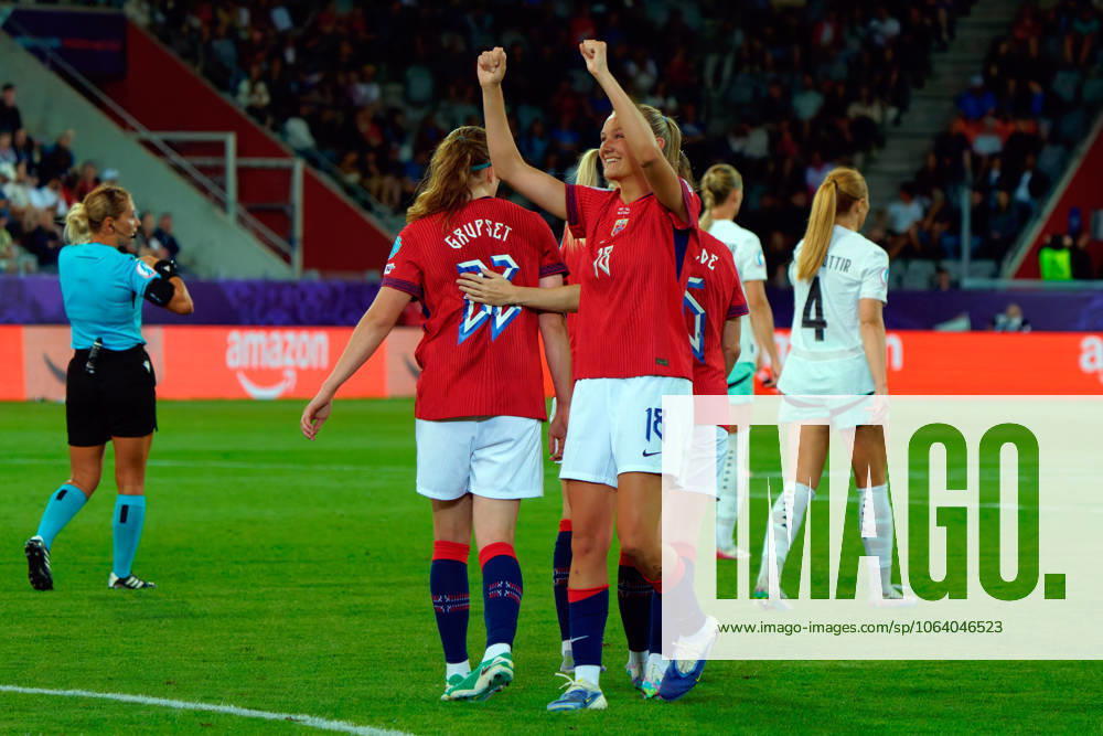 Frida Maanum of Norway celebrates after scoring a goal during UEFA Women s EURO 2025 - Norway vs Iceland, UEFA European Football Championship in Thun, Switzerland, July 10 2025
