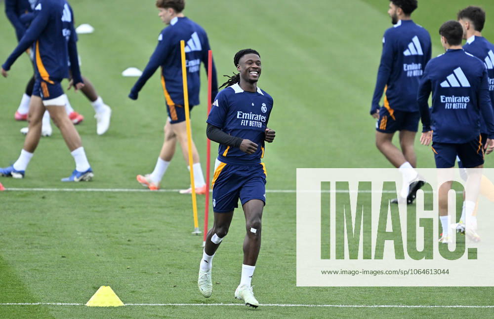 Training session of Real Madrid MADRID, SPAIN - FEBRUARY 28: Eduardo Camavinga of Real Madrid attends training session at Valdebebas facilities ahead of LaLiga 26th week football match against Real Betis in Madrid, Spain on February 28, 2025. Madrid Spain. Editorial use only. Please get in touch for any other usage.
