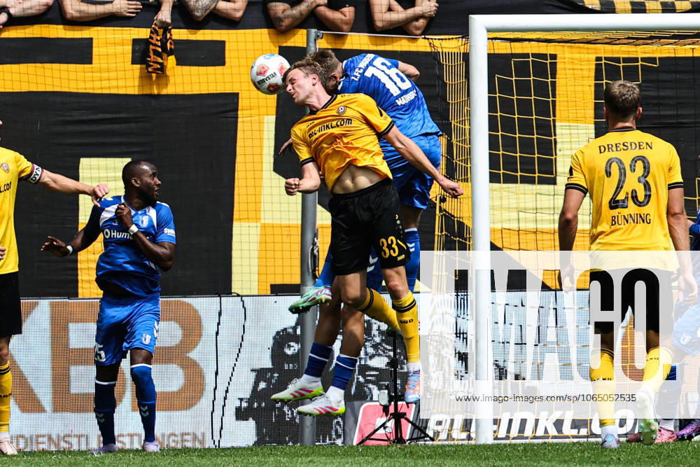 Christoph Daferner SG Dynamo Dresden,33 vs Marcus Mathisen 1 FC Magdeburg,16 2 Soccer Bundesliga Season 2025 2026 SG Dynamo Dresden vs 1 FC Magdeburg at Rudolf Harbig Stadium in Dresden Action,Soccer,Man,Men,Germany
