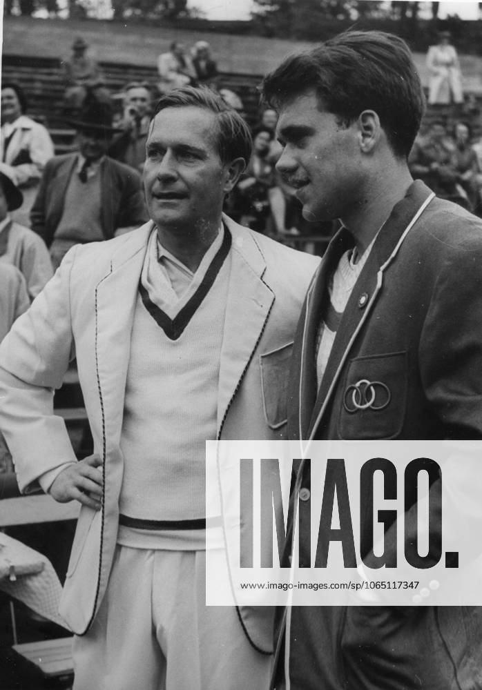 Tennis u B Z Gottfried from Cramm left Germany defeated Kurt Nielsen Denmark in Three Sentences 18 05 1951