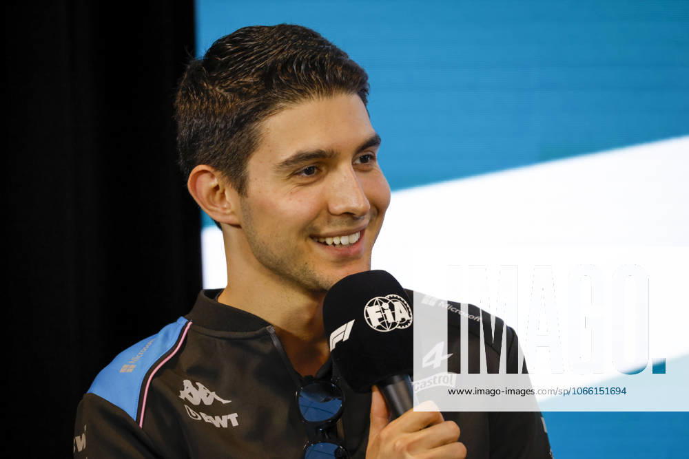 Drivers press conference, PK, Pressekonferenz held in Florida ahead of the F1 Grand Prix of Miami MIAMI GARDENS, FLORIDA, UNITED STATES - MAY 4: Driver Esteban Ocon of Alpine F1 Team speaks during a drivers press conference ahead of the F1 Grand Prix of Miami at the Miami International Autodrome on May 04, 2023 in Miami Gardens, Florida, United States. Florida United States. Editorial use only. Please get in touch for any other usage.