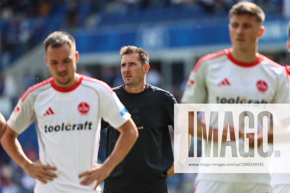 Miroslav Klose 1 FC Nuernberg, Head Coach after the defeat with the fans, GER, Karlsruher SC vs 1 FC Nuernberg, 2 Bundesliga, Matchday 5, 2025 2026, 13 09 2025, DFL REGULATES PROHIBIT ANY USE OF PHOTOGRAPHS AS IMAGE SEQUENCES AND OR QUASI VIDEO, GER, Karlsruher SC vs 1 FC Nuernberg, 2 Bundesliga, Matchday 5, 2025 2026, 13 09 2025 Karlsruhe