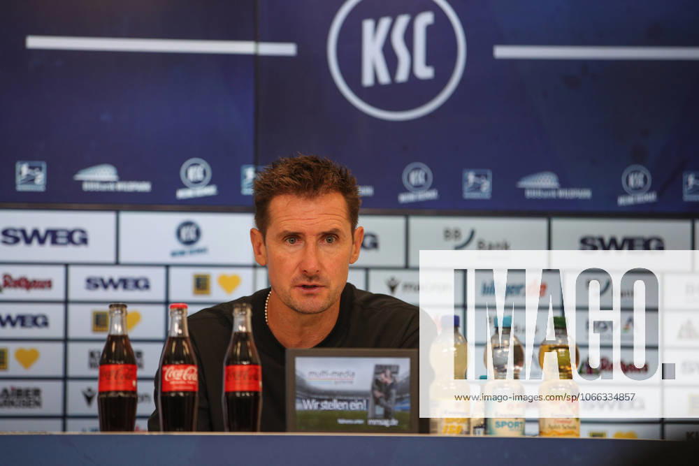 Miroslav Klose 1 FC Nuernberg, Head Coach at the post-match press conference, GER, Karlsruher SC vs 1 FC Nuernberg, 2 Bundesliga, Matchday 5, 2025 2026, 13 09 2025, DFL REGULATES PROHIBIT ANY USE OF PHOTOGRAPHS AS IMAGE SEQUENCES AND OR QUASI VIDEO, GER, Karlsruher SC vs 1 FC Nuernberg, 2 Bundesliga, Matchday 5, 2025 2026, 13 09 2025 Karlsruhe