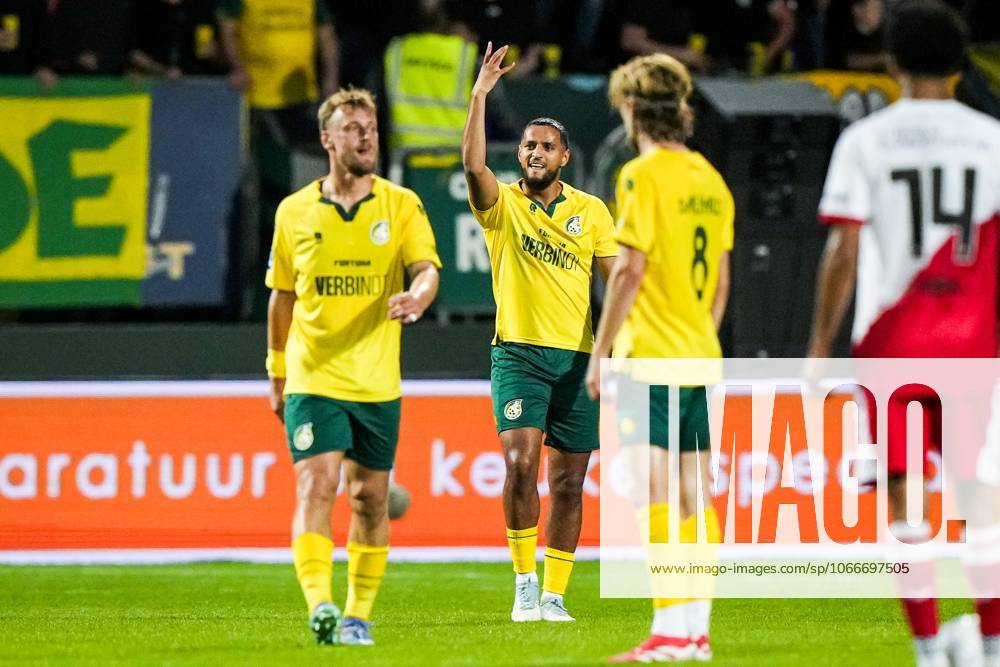 SITTARD - Mohamed Ihattaren of Fortuna Sittard celebrates the 1-0 goal during the Dutch Eredivisie match between Fortuna Sittard and FC Utrecht at the Fortuna Sittard Stadium on September 20, 2025, in Sittard, Netherlands. ANP TOBIAS KLEUVER Eredivisie 2025 26 ANPxSportx IVx 536981220 originalFilename: 536981220