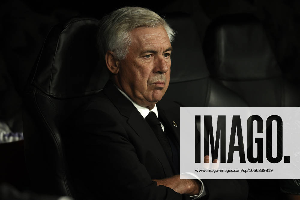 Real Madrid v RB Leipzig - UEFA Champions League MADRID, SPAIN - SEPTEMBER 14: Madrid s head coach Carlo Ancelotti gestures during the UEFA Champions League Group F soccer match between Real Madrid and RB Leipzig at Santiago Bernabeu stadium in Madrid, Spain on 14 September 2022. Madrid Spain. Editorial use only. Please get in touch for any other usage.