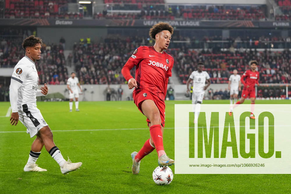 Derry Scherhant SC Freiburg, 07 on the ball , Germany, Football, UEFA Europa League, Matchday 1, League phase, 2025 2026, SC Freiburg vs FC Basel, 24 09 2025, Europa Park Stadion, Freiburg, Germany Freiburg Europa Park Stadion Baden Württemberg Germany