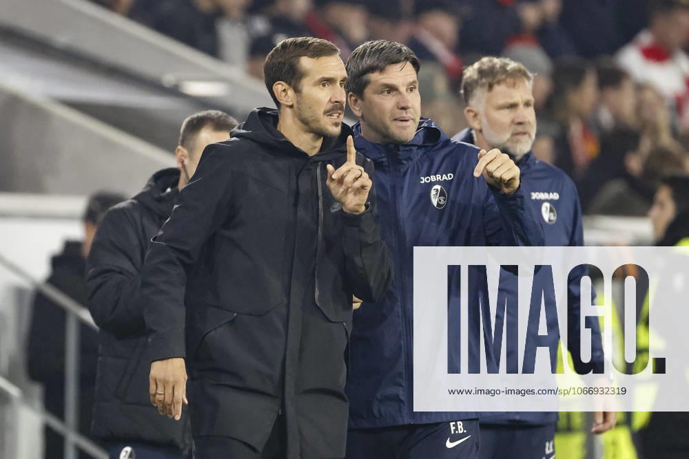 Julian Schuster SC Freiburg, Coach and Florian Bruns SC Freiburg, Co-Coach , Germany, Football, UEFA Europa League, Matchday 1, 2025 2026, SC Freiburg vs FC Basel, 24 09 2025, Stadion am Wolfswinkel, Freiburg im Breisgau, Germany Freiburg im Breisgau Stadion am Wolfswinkel Baden Württemberg Germany
