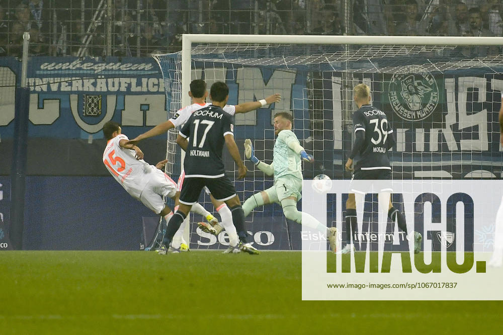 Tim Oberdorf Duesseldorf 15 scores the goal to 0 1 27 09 2025 Soccer VfL Bochum vs Fortuna Duesseldorf, Vonovia Ruhrstadion, Bochum, DFB DFL REGULATIONS PROHIBIT ANY USE OF PHOTOGRAPHS AS IMAGE SEQUENCES AND OR QUASI VIDE