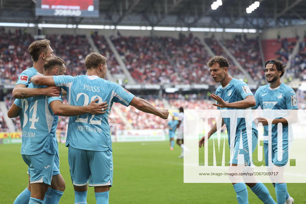 Goal celebration TSG Hoffenheim at 1 1 by Fisnik Asllani TSG Hoffenheim, 11 , Germany, Soccer, 1 Bundesliga, Matchday 5, 2025 2026, SC Freiburg vs TSG 1899 Hoffenheim, 28 09 2025, Europa Park Stadion, Freiburg im Breisgau, Germany Freiburg im Breisgau Europa Park Stadion Baden Württemberg Germany