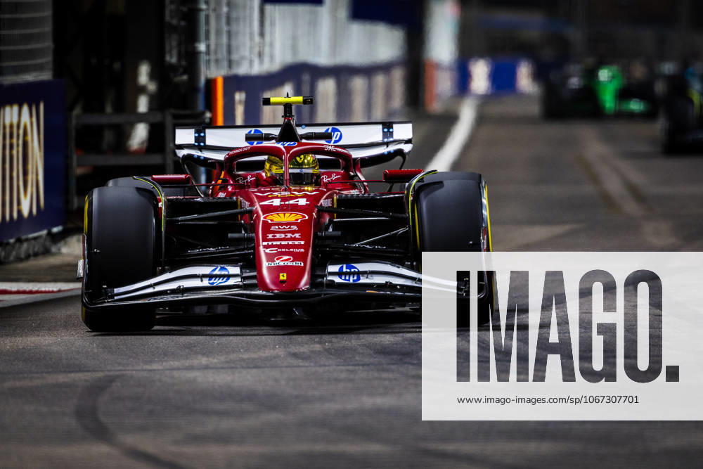Marina Bay Street Circuit, Singapore, Singapore. 3.October.2025; Lewis Hamilton of Great Britain and Scuderia Ferrari during Formula One Singapore Grand Prix aflo_305775280