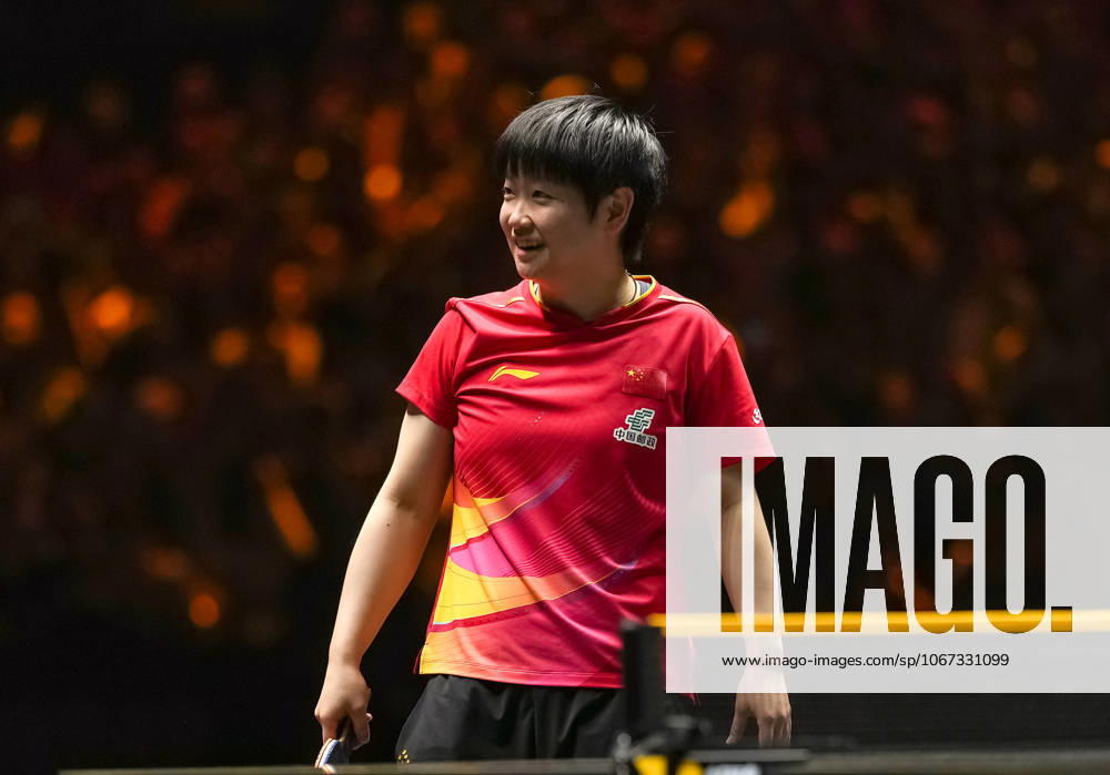 (251004) -- BEIJING, Oct. 4, 2025 -- Sun Yingsha reacts during the women s singles semifinal match between Sun Yingsha of China and Chen Xingtong of China at 2025 World Table tennis, Tischtennis (WTT) China Smash in Beijing, China, Oct. 4, 2025. ) (SP)CHINA-BEIJING-TABLE TENNIS-WTT-CHINA SMASH-WOMEN S SINGLES-SEMIFINAL(CN) SunxFei