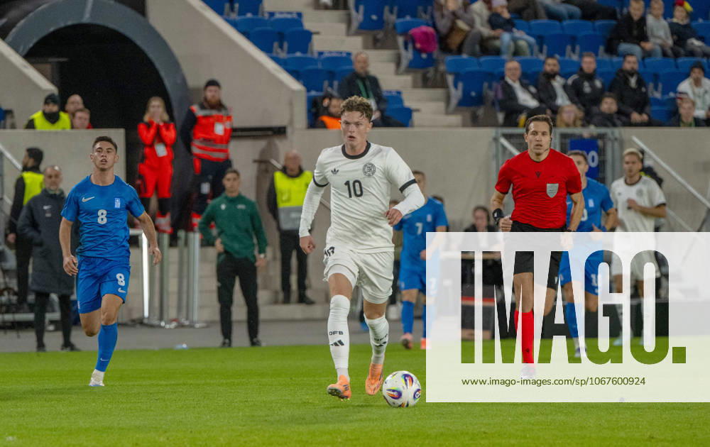 Soccer, Youth, Season 2025 26, U21, European Championship Qualification Group F 4 Matchday in Jena Germany Greece, Paul Wanner U21, Germany , 10 10 2025,
