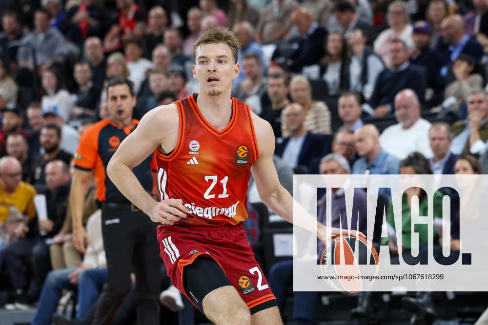 Justuz Hollatz FC Bayern Basketball, 21 , GER, FC Bayern Basketball vs Zalgiris Kaunas, Basketball, Euroleague, Matchday 3, Season 2025 2026, 10 10 2025, GER, FC Bayern Basketball vs Zalgiris Kaunas, Basketball, Euroleague, Matchday 3, Season 2025 2026, 10 10 2025 Munich