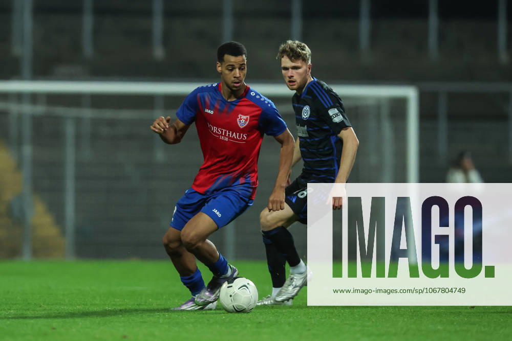 Sport, Football, FVN Niederrheinpokal Season 2025 2026 Round of 16 KFC Uerdingen MSV Duisburg 15 10 2025, Grotenburg Stadium k10 Steffen Meuer MSV Duisburg, 18 duel Krefeld Grotenburg Stadium North Rhine-Westphalia Germany