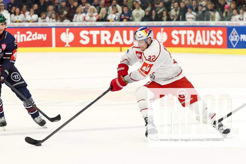 Ice hockey, Eishockey - CHL, EC RBS vs Berlin SALZBURG,AUSTRIA,15.OCT.25 - ICE HOCKEY - CHL, Champions Hockey League, group stage, EC Red Bull Salzburg vs Eisbaeren Berlin. Image shows Dennis Robertson (EC RBS). GEPAxpictures xMathiasxMandl