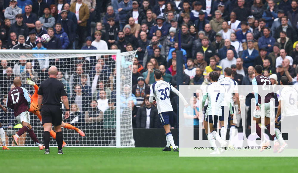 London, England, 19th October 2025. Morgan Rogers of Aston Villa scores to make it 1-1 during the Tottenham Hotspur vs Aston Villa Premier League match at the Tottenham Hotspur Stadium, London. Picture credit should read: Paul Terry Sportimage . SPI_020_PT_Tottenham_Villa SPI-4223-0020