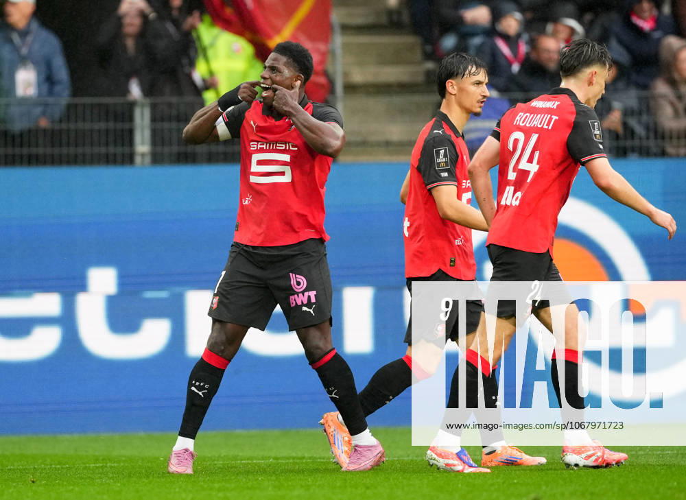 Stade Rennais FC v AJ Auxerre - Ligue 1 McDonald s 2025 2026 09 Esteban LEPAUL (srfc) - 07 Breel EMBOLO (srfc) during the Ligue 1 McDonald s match between Rennes and Auxerre at Roazhon Park on October 19, 2025 in Rennes, France. Rennes France